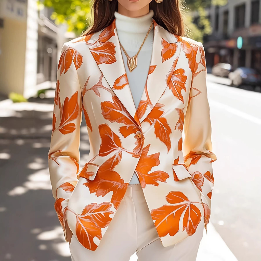 Frete grátis 2026, terno fino com estampa elegante, novo blazer cardigã slim-fit e moderno.