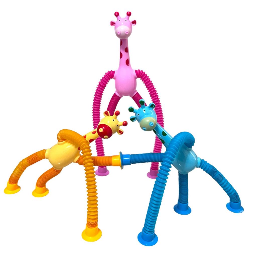 Girafa Estica E Gruda 1,2,3 ou 4 Melman Pop It Tubo TikTok Com Luz Brinquedo Para Crianças Promoção