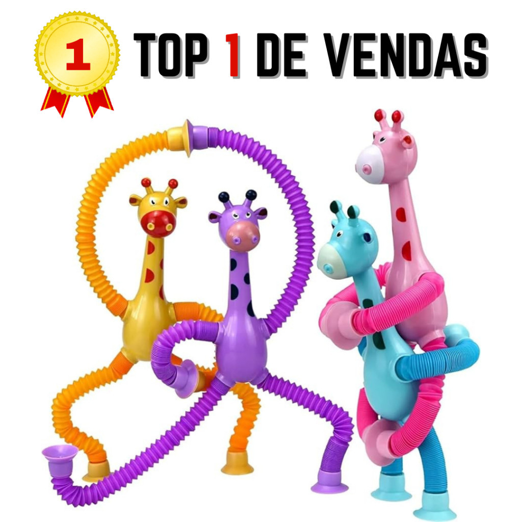 Girafas estica e gruda melman pop it tubo tiktok com luz brinquedo para crianças promoção