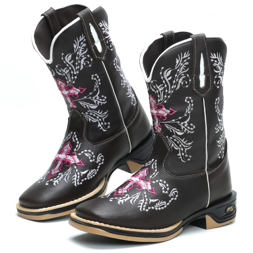 Bota Texana Rosa Ramos com Cruz – Frente Couro Legítimo, Sola Jump (35 a 41)