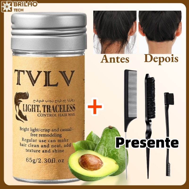 Bastão de Cera para Cabelo Anti-Frizz Frizzy Hair Tidying Creme Suavizante Styling Stick de Cera para  Cabelo Sólido