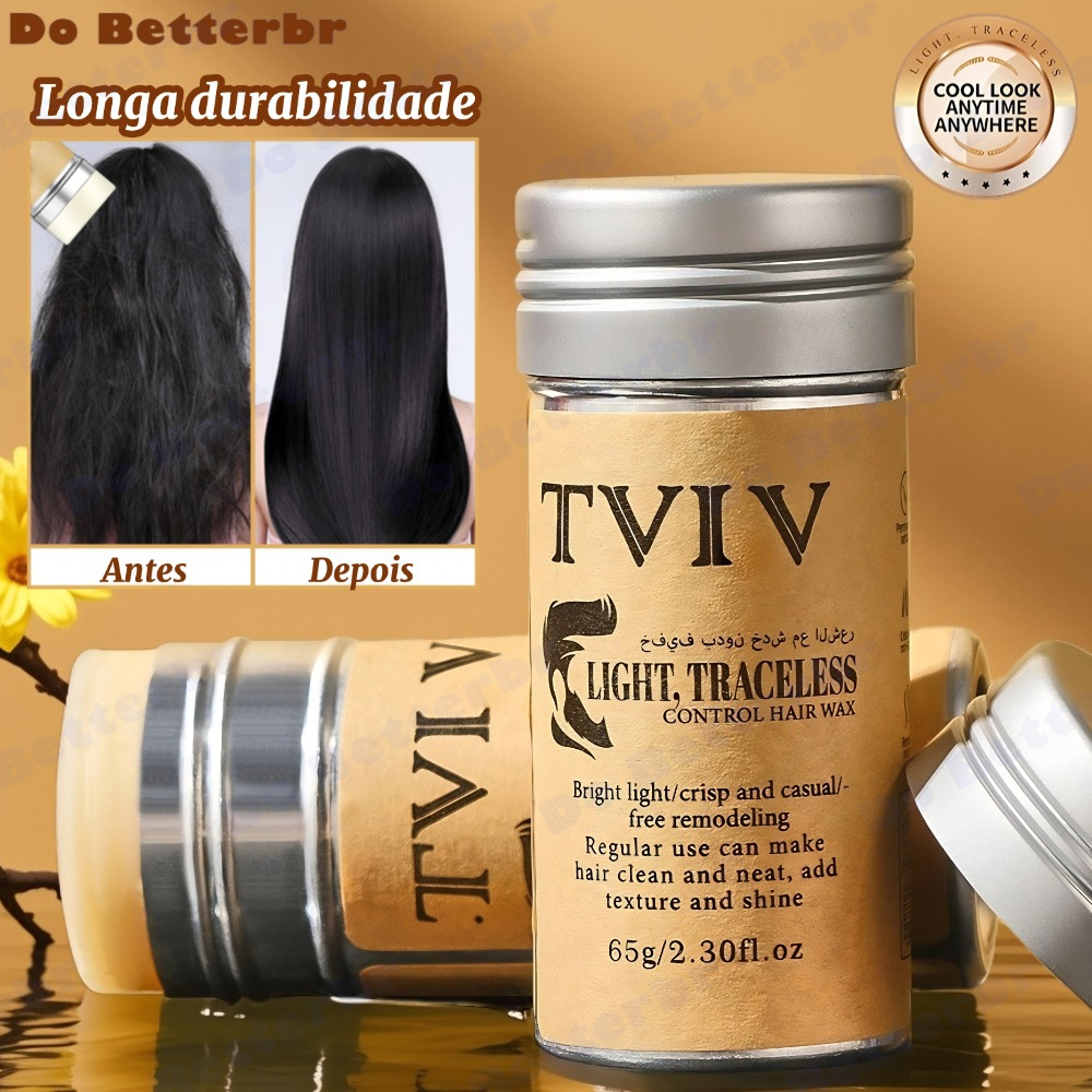 KIT2 Bastão de Cera para Cabelo Anti-Frizz Frizzy Hair Tidying Creme Suavizante Styling Stick de Cera para Cabelo Sólido