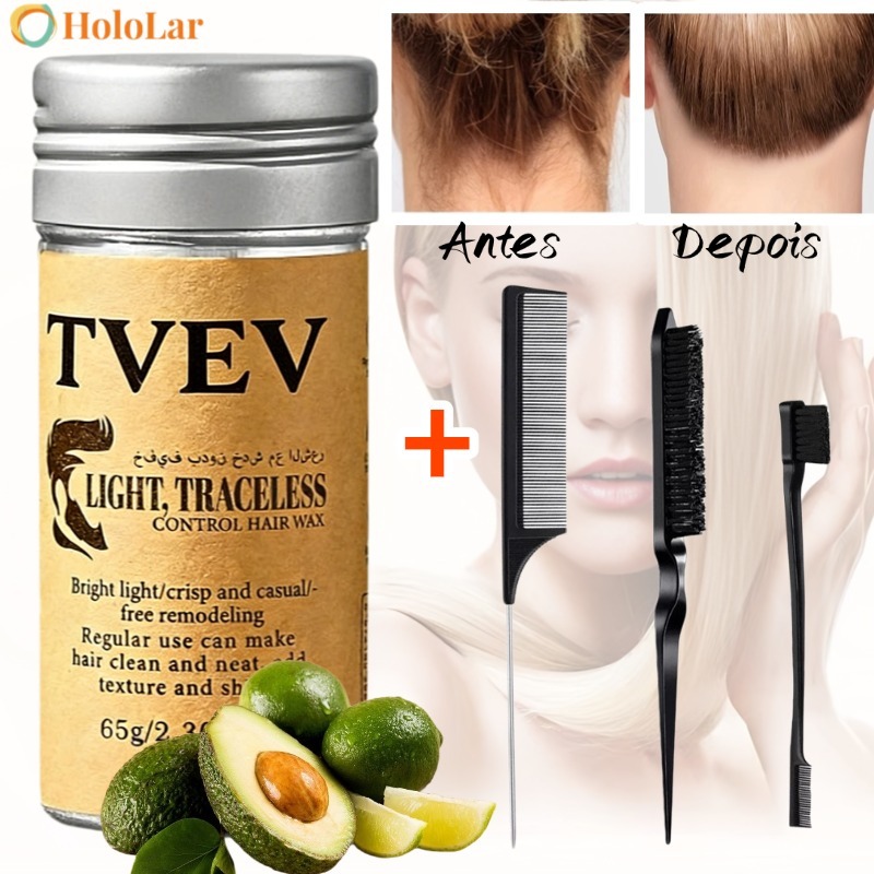 Bastão de Cera para Cabelo Anti-Frizz Frizzy Hair Tidying Creme Suavizante Styling Stick de Cera para Cabelo Sólido