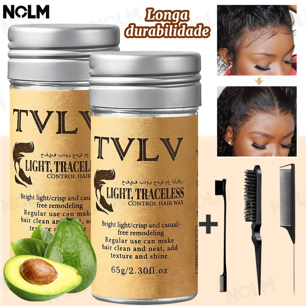 Bastão de Cera para Cabelo Anti-Frizz Frizzy Hair Tidying Creme Suavizante Styling Stick de Cera para Cabelo Sólido-NOLM