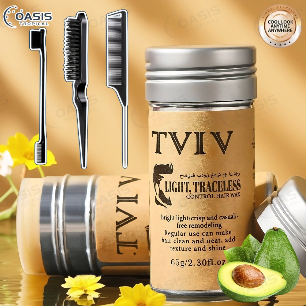 Bastão de Cera para Cabelo Anti-Frizz Frizzy Hair Tidying Creme Suavizante Styling Stick de Cera para Cabelo Sólido