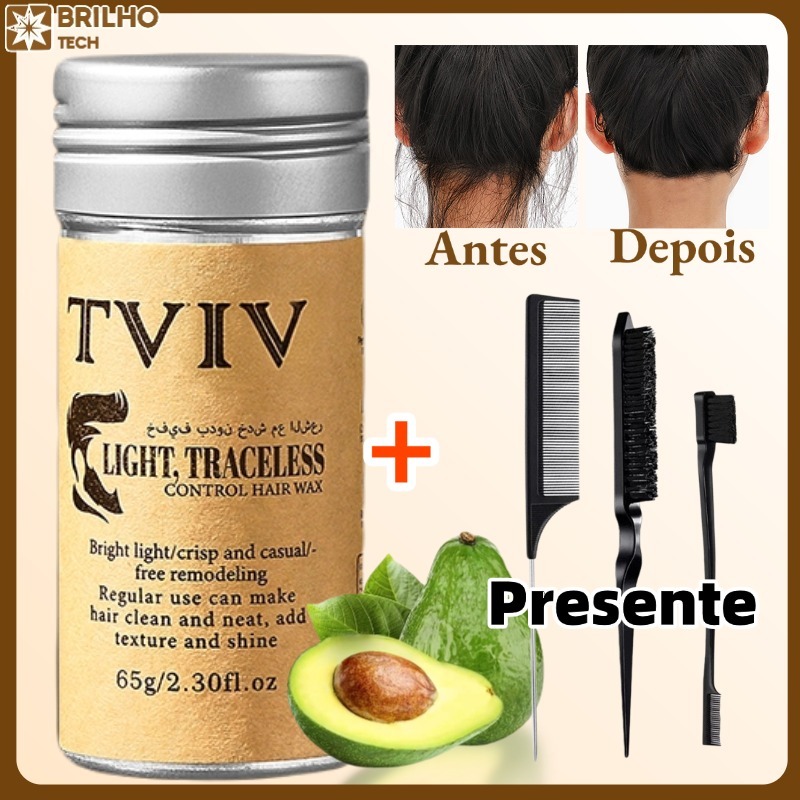 Bastão de Cera para Cabelo Anti-Frizz Frizzy Hair Tidying Creme Suavizante Styling Stick de Cera para  Cabelo Sólido-BT