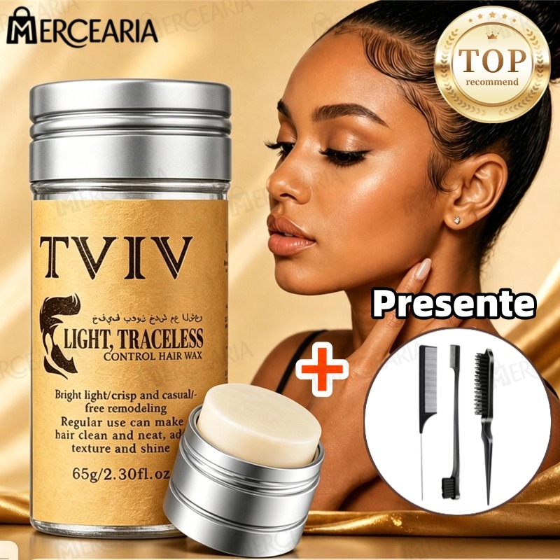KIT 2 Bastão De Cera Capilar Para Modelar Hidratar Controlar O Frizz Organizar Pontas Duplas para Cabelo Sólido-MC