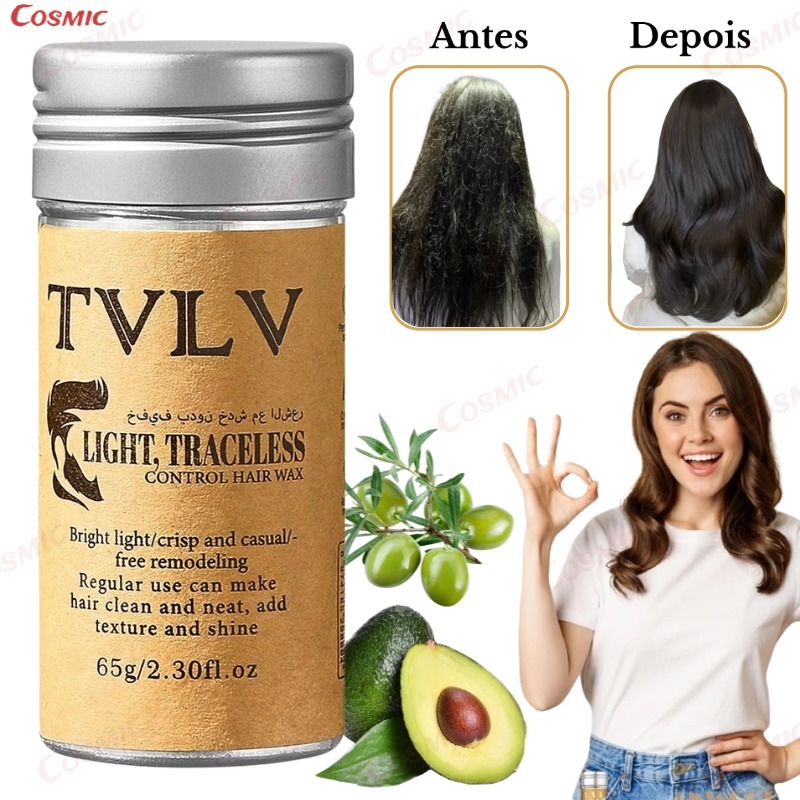 Bastão de Cera para Cabelo Anti-Frizz Frizzy Hair Tidying Creme Suavizante Styling Stick de Cera para Cabelo Sólido-COS