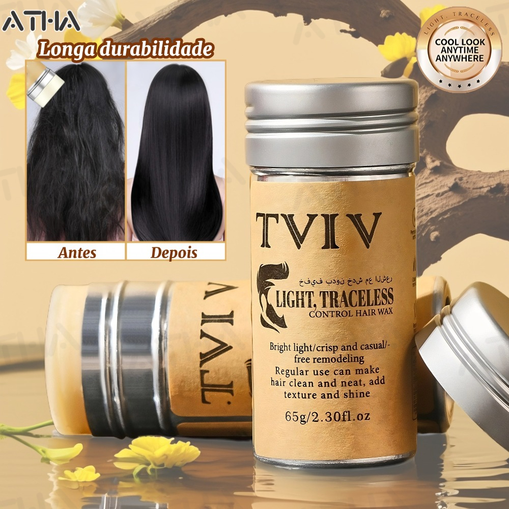 Bastão de Cera para Cabelo Anti-Frizz Frizzy Hair Tidying Creme Suavizante Styling Stick de Cera para Cabelo Sólido