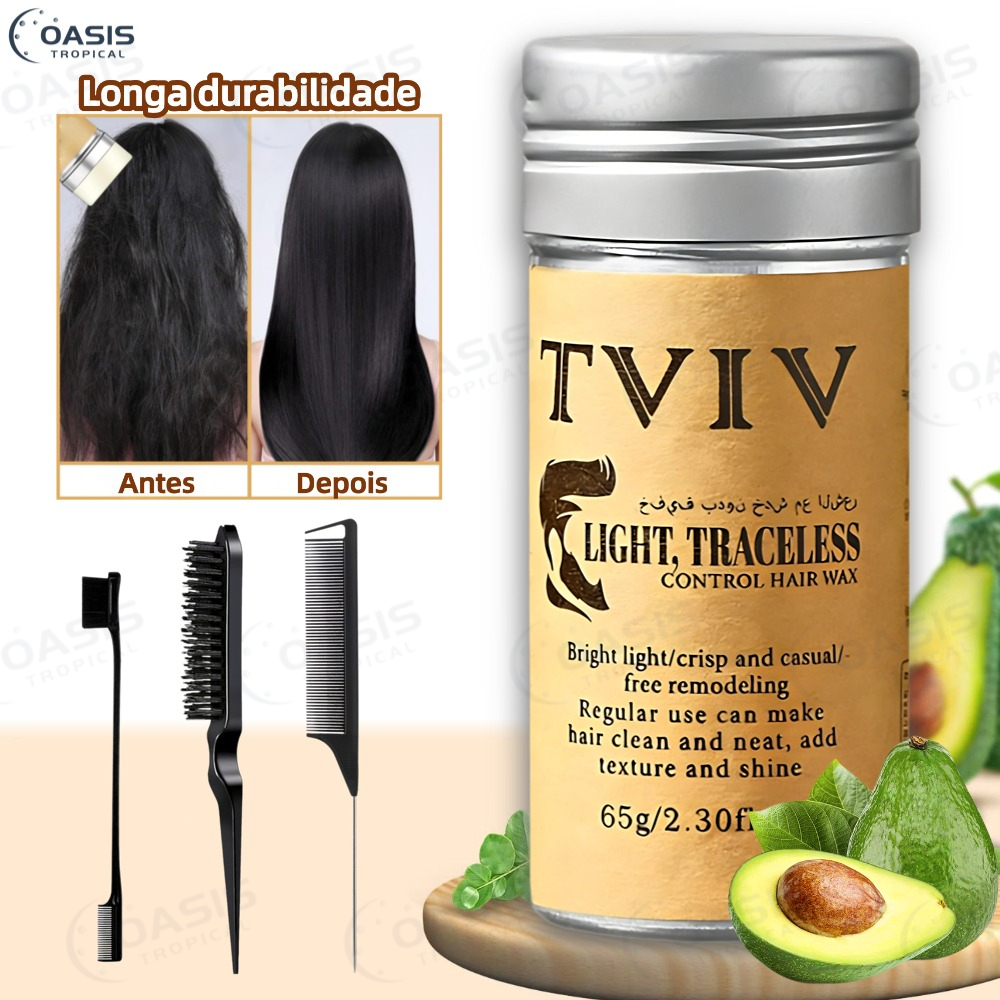 Bastão de Cera para Cabelo Anti-Frizz Frizzy Hair Tidying Creme Suavizante Styling Stick de Cera para Cabelo Sólido