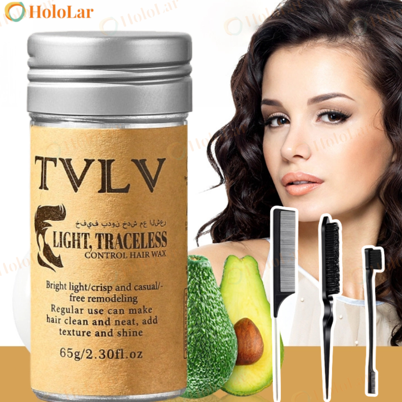 Bastão de Cera para Cabelo Anti-Frizz Frizzy Hair Tidying Creme Suavizante Styling Vem com lápis de sobrancelha BT