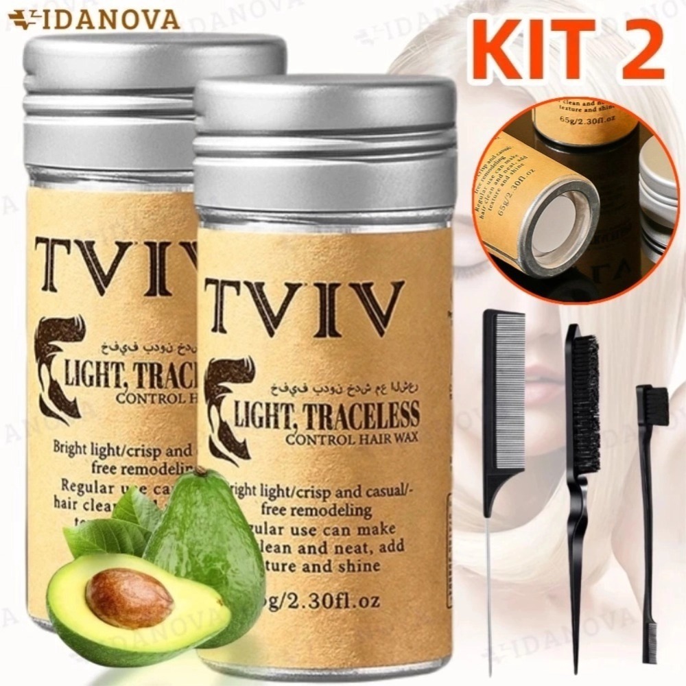 Bastão de Cera para Cabelo Anti-Frizz Frizzy Hair Tidying Creme Suavizante Styling Stick de Cera para Cabelo Sólido-VN