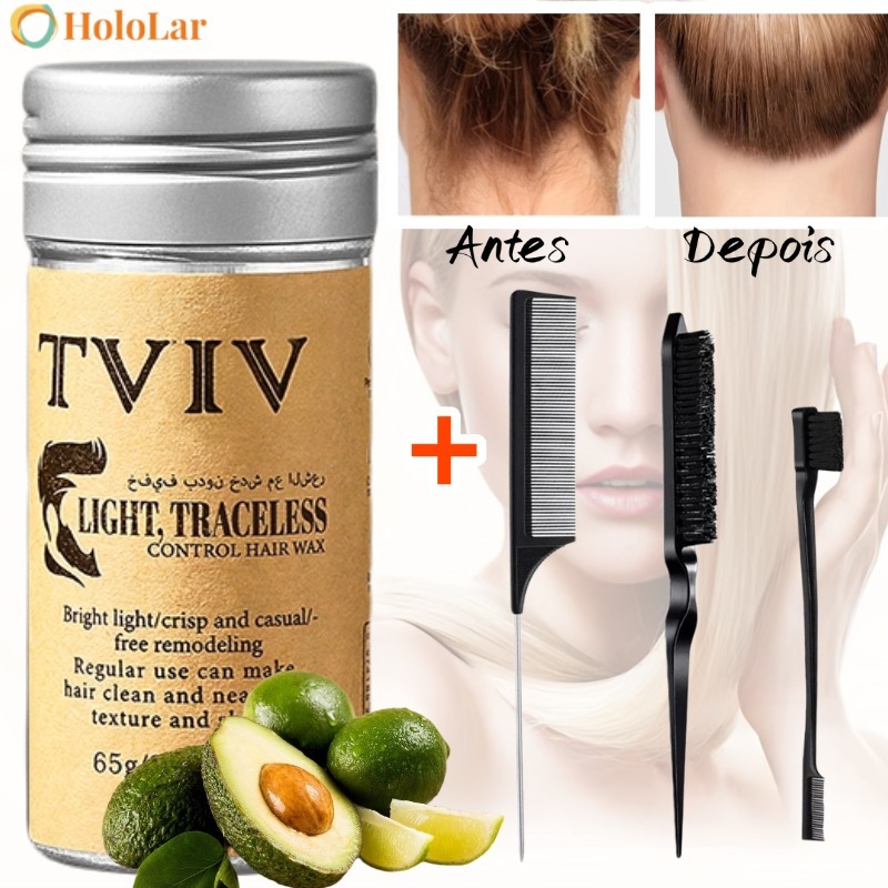 Bastão de Cera para Cabelo Anti-Frizz Frizzy Hair Tidying Creme Suavizante Styling Stick de Cera para Cabelo Sólido-HL
