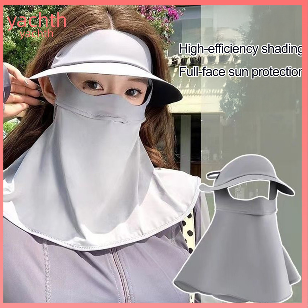 Upf50 Face Mask Sun Protection for Women Full Cover Ice Silk Breathable Shield Uv Outdoor Cycling Hiking Fishing Scarf W