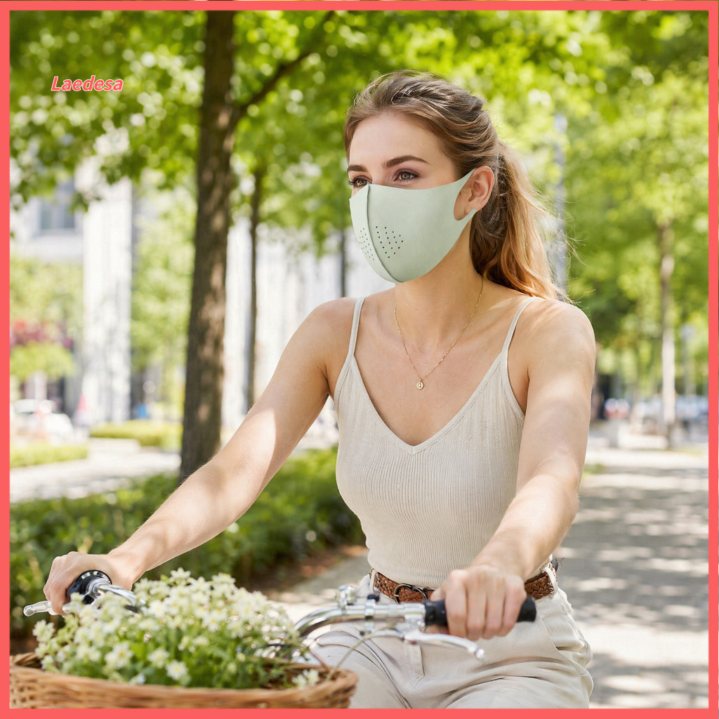 Ice Silk Face Guard Soft Mask with Neck Cover Breathable Sun Protection Shield for Women Elastic Ear Loops Half for Outd