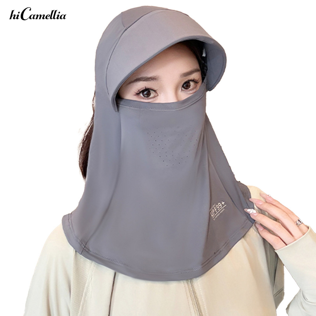 Outdoor Sun Protection Gear Mask Face for Women Men Full with Ear Straps Breathable Lightweight Elastic Ice Silk for