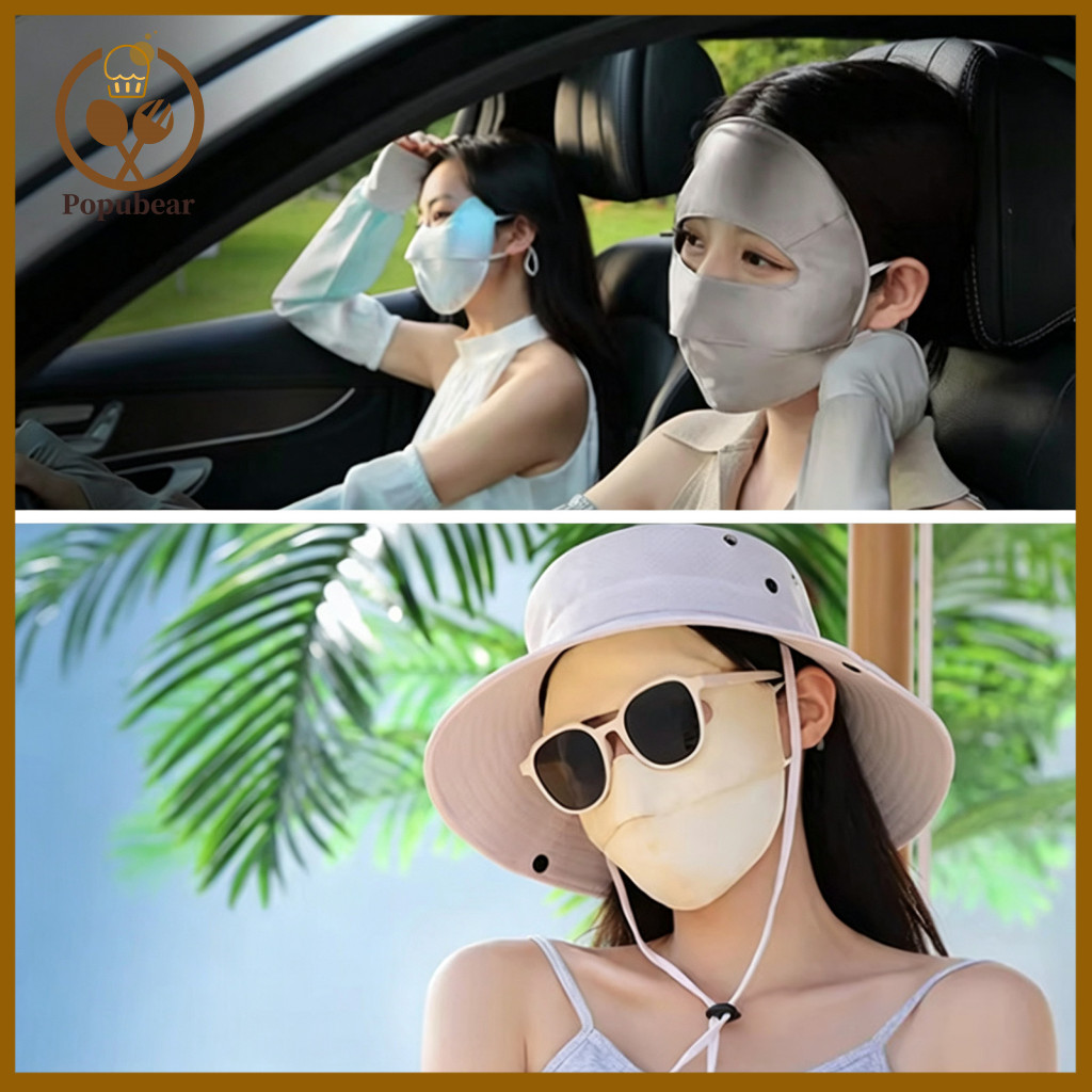 Summer Mask for Cycling Silk Sun Protection Face Full for Women – Breathable Uv Shield with Adjustable Straps Perfect