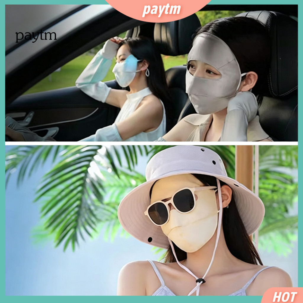 Silk Sun Protection Face Mask Breathable Gear Full for Women – Uv Shield with Adjustable Straps for Outdoor