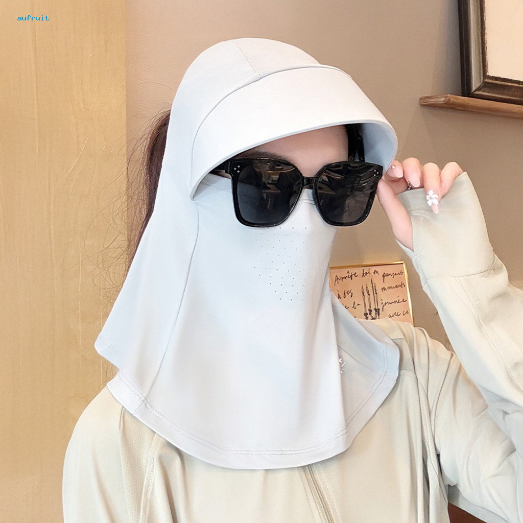 Skin Protection Face Guard Uv Mask Sun for Women Men Full with Ear Straps Breathable Lightweight Elastic Ice Silk for Ou