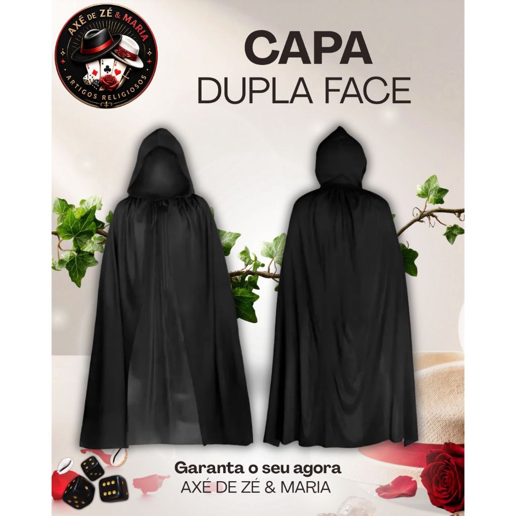 Capa de Cetim Dupla Face Preta