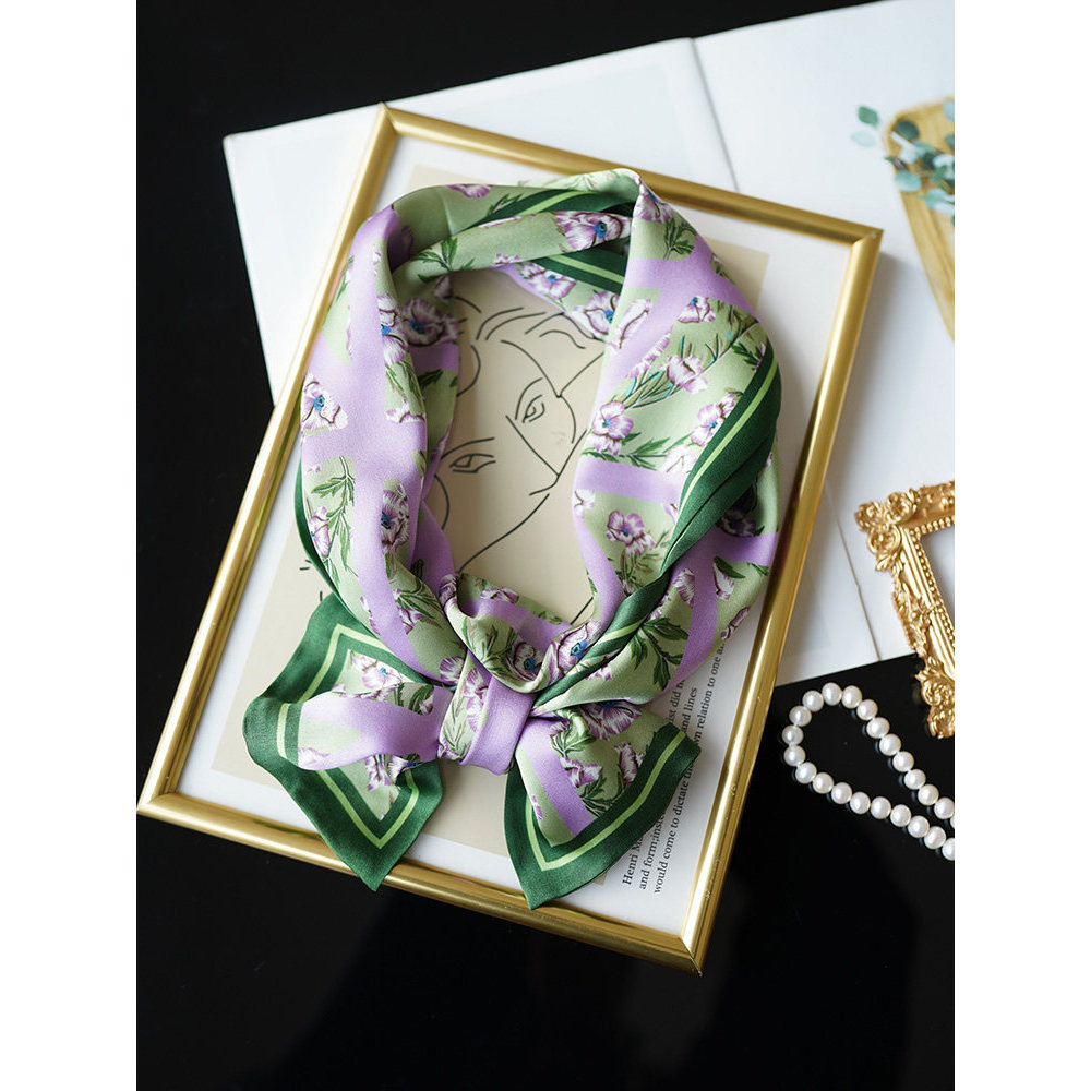 T Classy All-Match Mulberry Silk Simples Crepe Cetim Dupla Face Impresso Slim Long Strip Bag