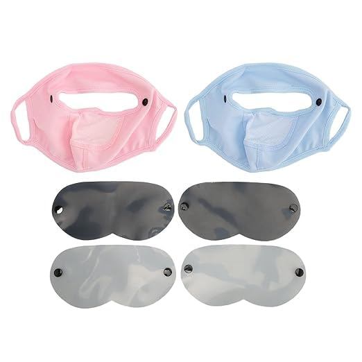 4 Pcs Face Face Covering, Women Sun Mask, Multifunctional Ice Silk Sunscreen Face Veil with Eye Protector Sheets fo