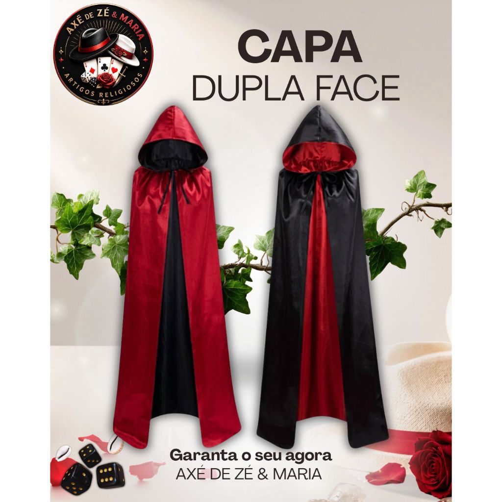 Capa de Cetim Dupla Face Preta/Vermelha