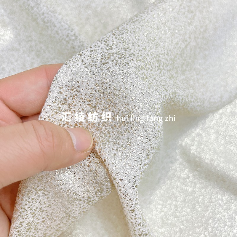 Tecido dourado de gaze de linho dupla Face importado Anti-rugas brilhante estilo chinês saia de rosto de cavalo vestido