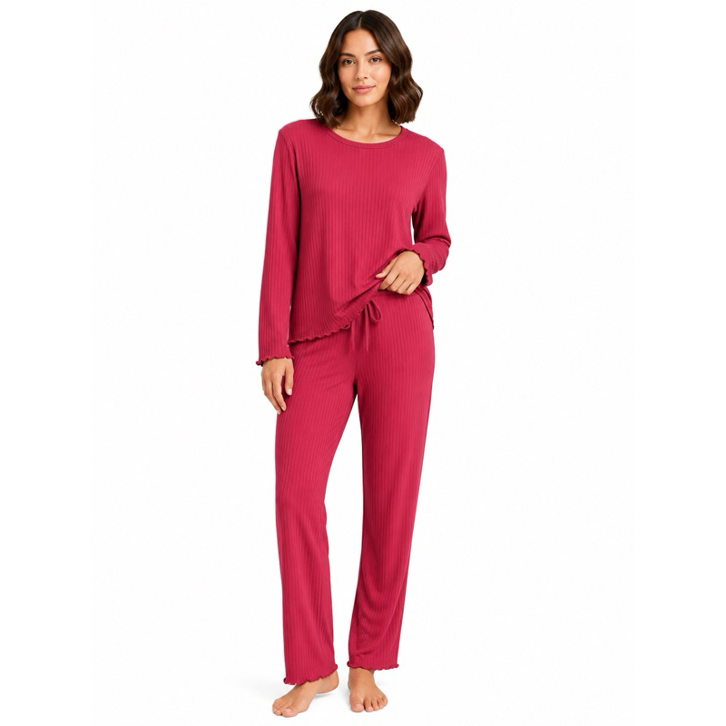 Conjunto Virginia maravilhoso/toque de algodão\Pijama feminino Longo estampado malha PV de luxo! de