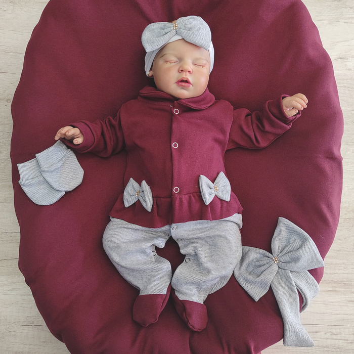 Kit Saída de Maternidade Bebê Menina Malha com Manta Luxo Sofia - Tam. P