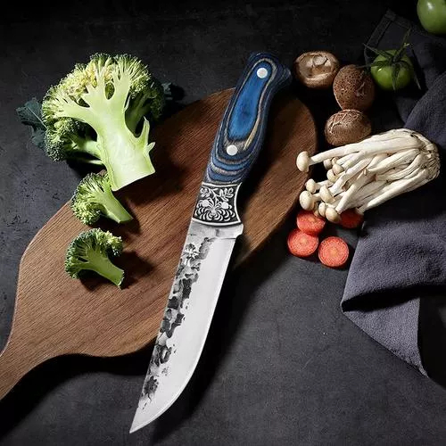 Professional Boning Knife, Rustic Handmade Forged Cleaver Knife With Sheath Kitchen Barbecue