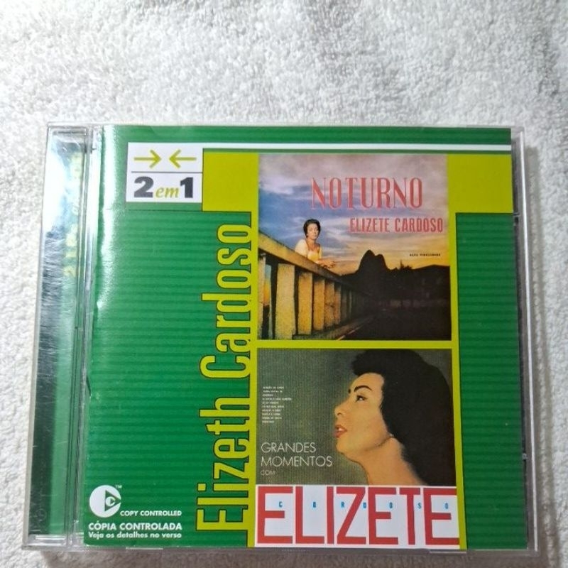 CD- ELIZETH CARDOSO = 2EM1 NOTURNO, GRANDES MOMENTOS ( USADO) LEIA A DESCRIÇÃO