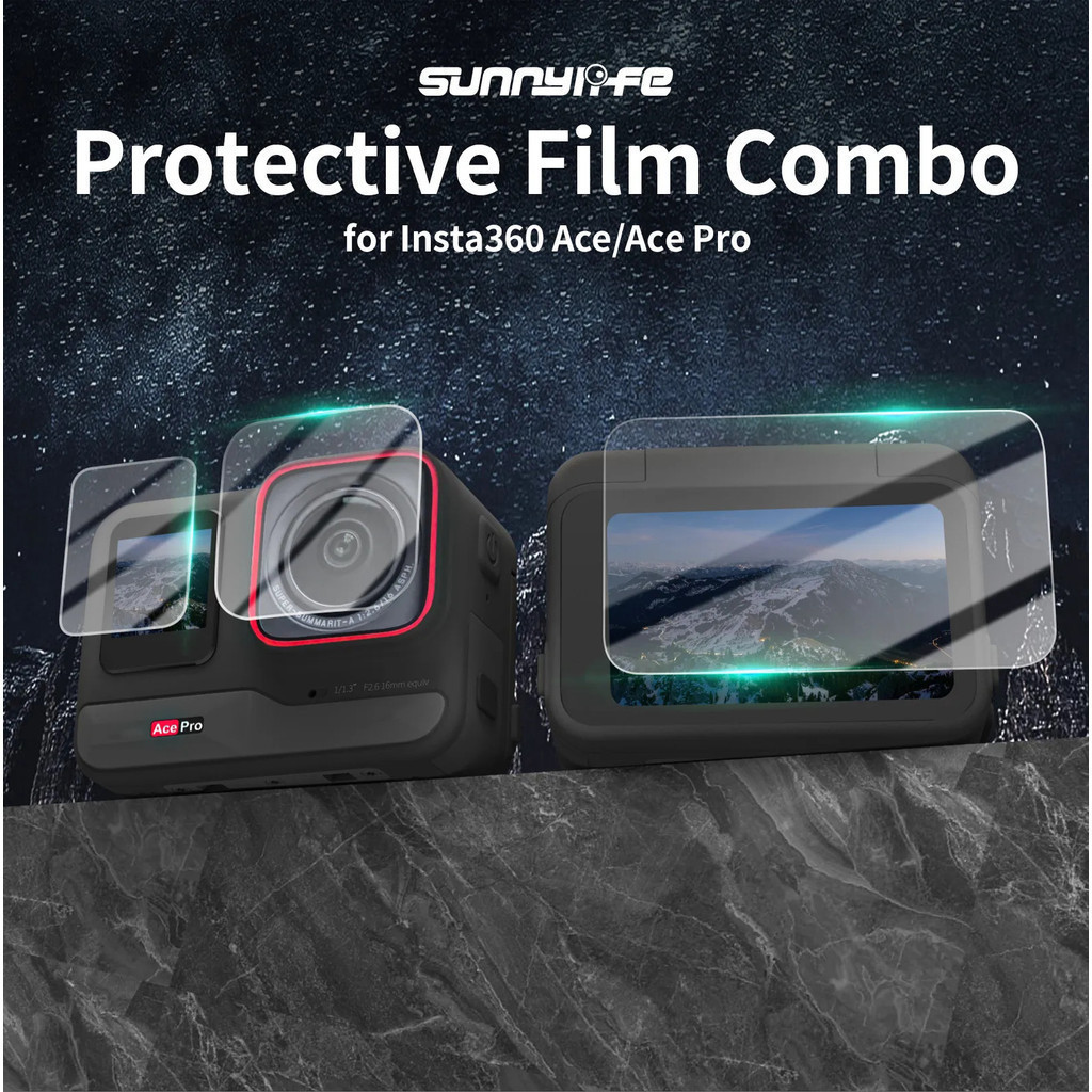Vidro Temperado Sunnylife para Insta360 Ace Pro, Protetor de Lente de Câmera, Película Protetora para Insta 360 Ace