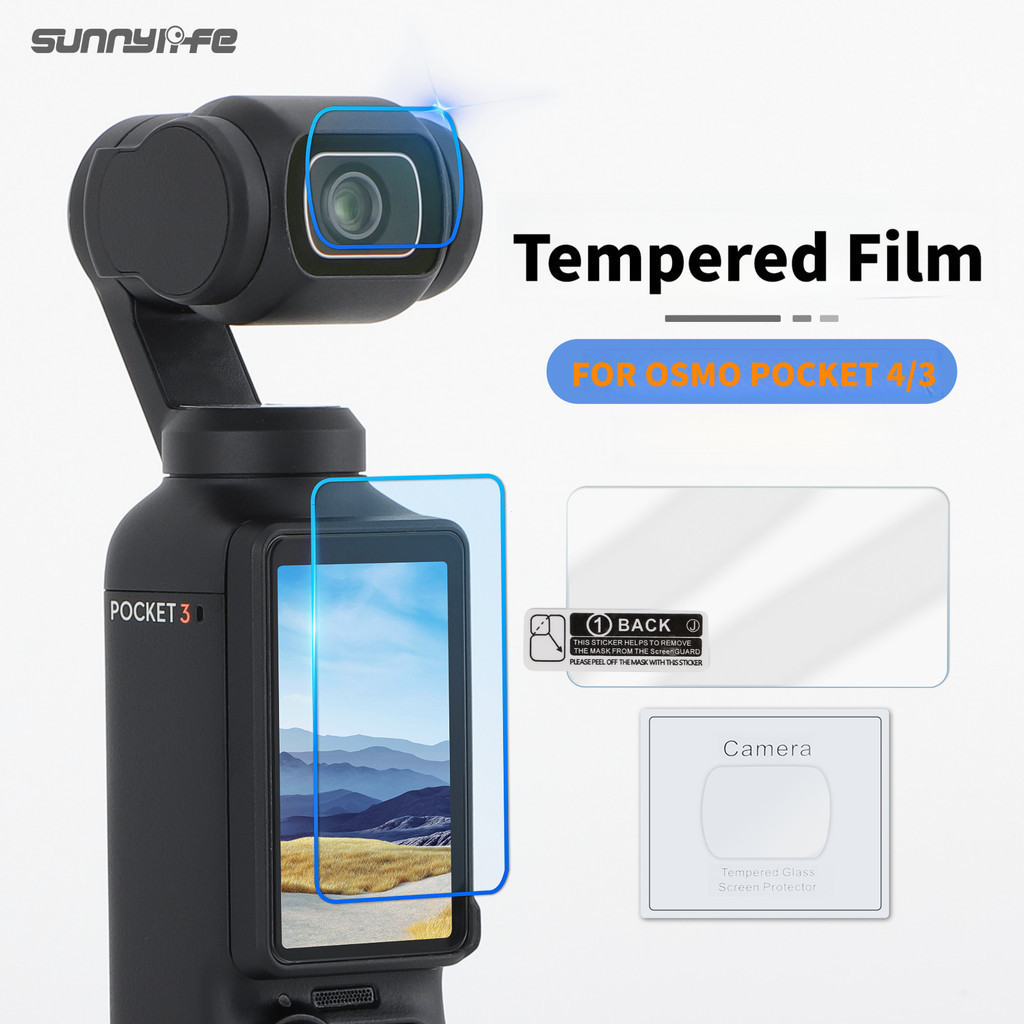 Sunnylife OSMO POCKET 4/3 Acessórios de Película Temperada Película Protetora para Lente e Tela HD Anti-Choque