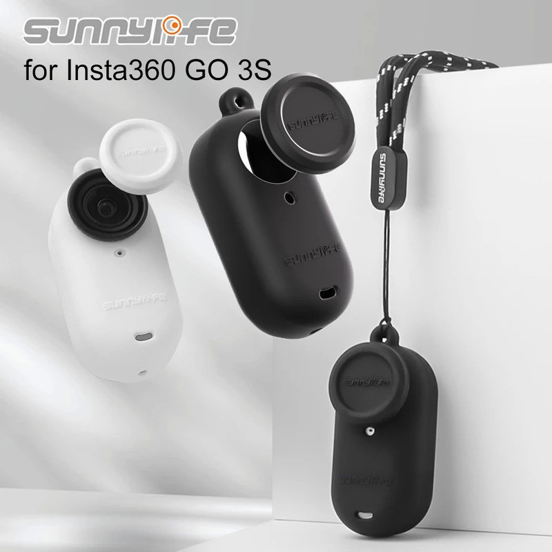 Sunnylife Para Insta 360 GO 3S Capa Protetora de Lente de Câmera em Silicone, Antiderrapante, Proteção Completa, Capa An