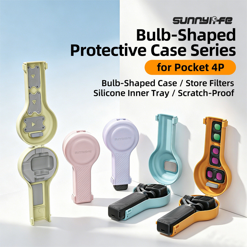 Estojo de Armazenamento Sunnylife para Pocket 4P, Capa Protetora à Prova de Choque e Caixa de Armazenamento para Lentes,