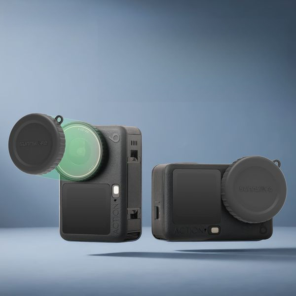 Sunnylife para DJI Osmo Action 6 Capa Protetora de Lente de Câmera Acessório Anti-riscos de Silicone à Prova de Poeira P