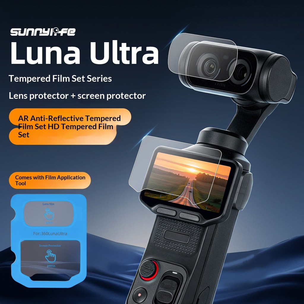 Sunnylife Adequado para Insta360 Luna Filme Ultra Temperado AR Película Protetora Transparente Tela de Lente Ultra-Alta