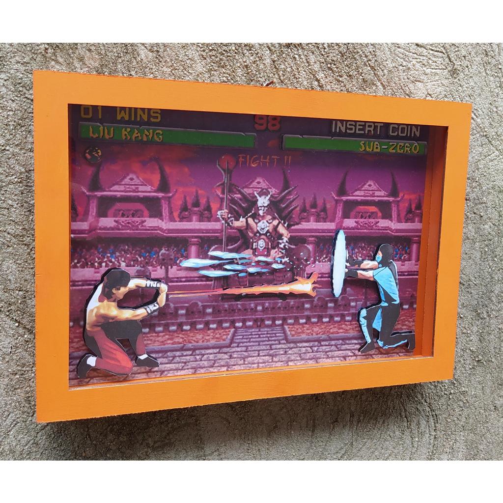 Quadro 3D mortal kombat Liu kang vs Sub zero classic
