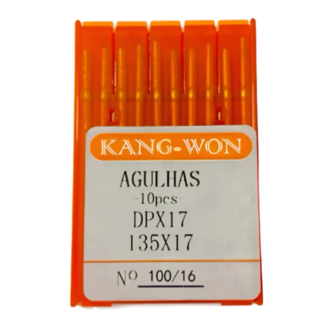 Agulha DPX17 - 135X17 Nº100/16 Para Máquina de Braço Transporte Duplo Kang-Won