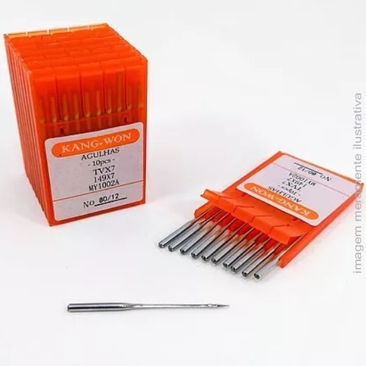 AGULHA PARA MÁQUINA DE COSTURA INDUSTRIAL PONTO CORRENTE - KANG WON 149X7 MY1002A TVX7
