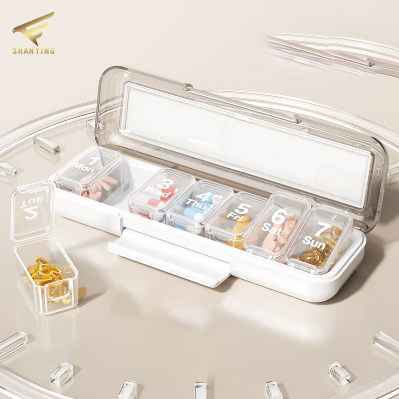 Caixa De Comprimidos Semanal Portátil Viagem Armazenamento De Medicamentos Selado Organizador À Prova Dwaterproof Água R