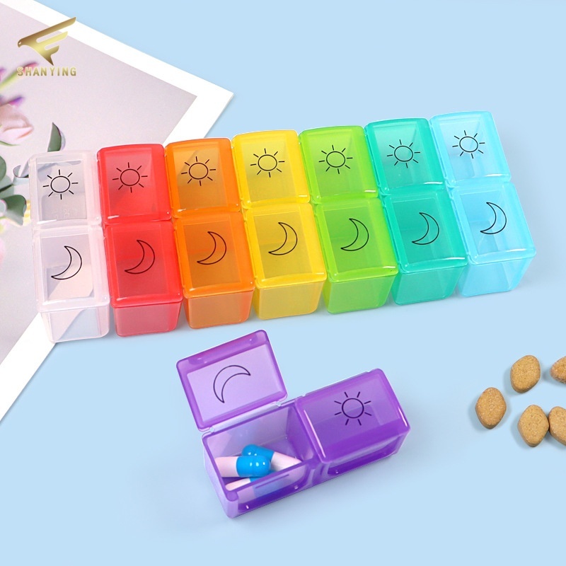 Viagem Mini Caixa De Comprimidos 2 Grade Medicina Dividida Caso Portátil Selado Armazenamento De Eco-Friendly Pílula Dro