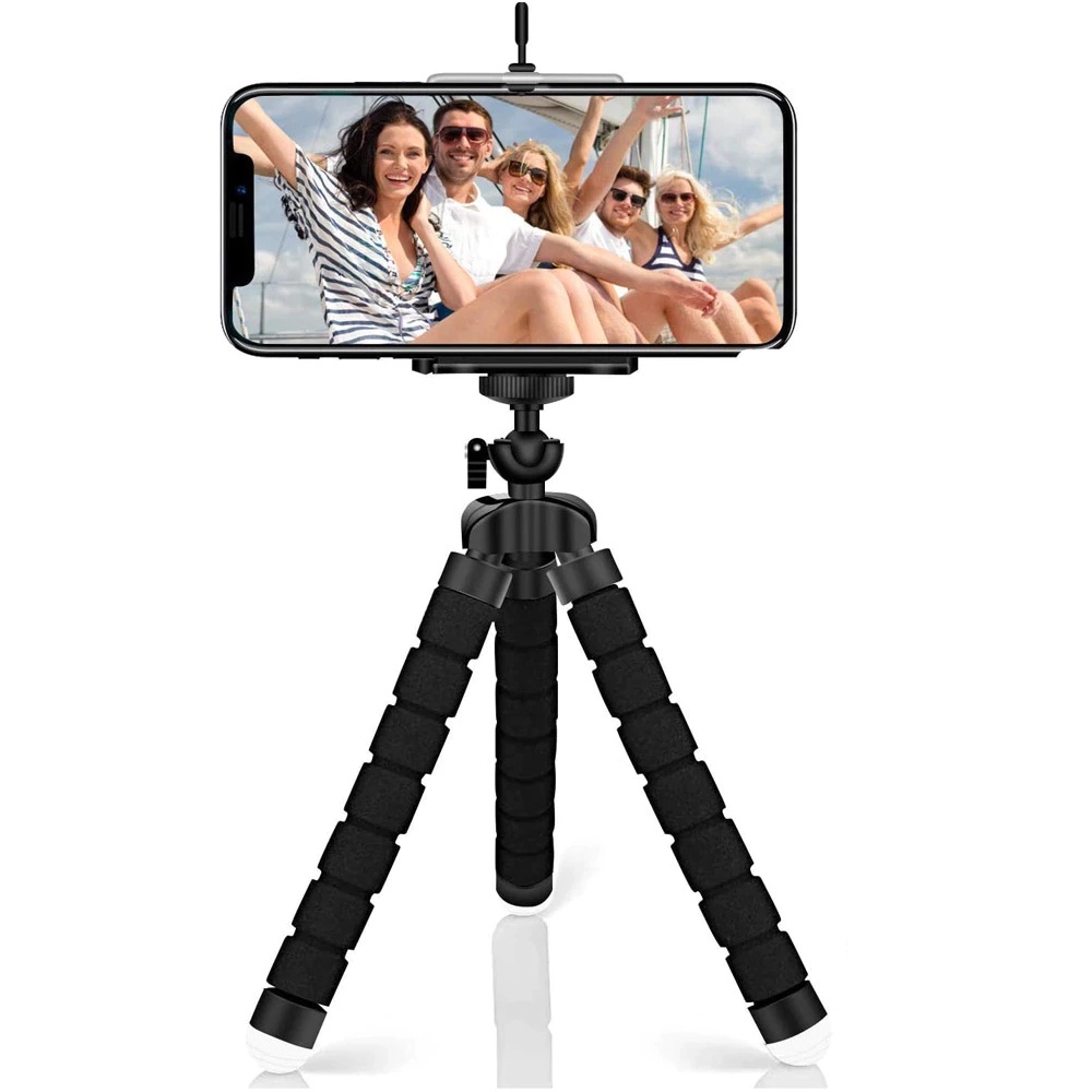 Tripé Flexível Suporte Universal Câmera Smartphone 25,5 Cm Ângulo Ajustável Foto Vídeo Selfie Apoio