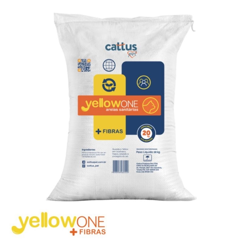 Areia Sanitária Yellow ONE 20kg – Alta Economia para Multi-Gatos