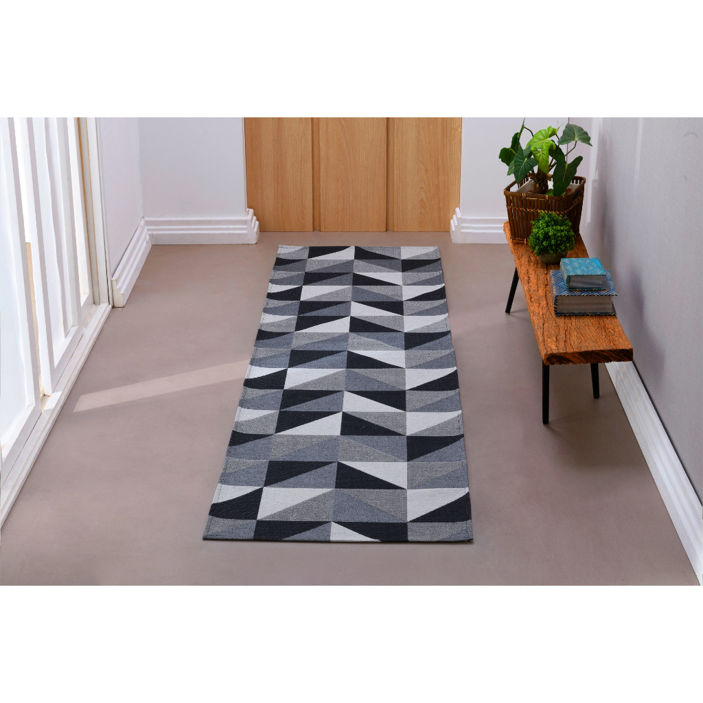 Tapete Passadeira 2,00m x 0,60cm Jacquard Emborrachado Antiderrapante