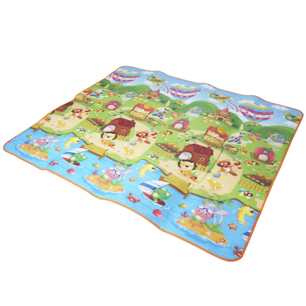 Tapete de Atividade Bebe Infantil Emborrachado 2x1 Recreação 1.80x2.00m Importway BWTI-1820 Colorido