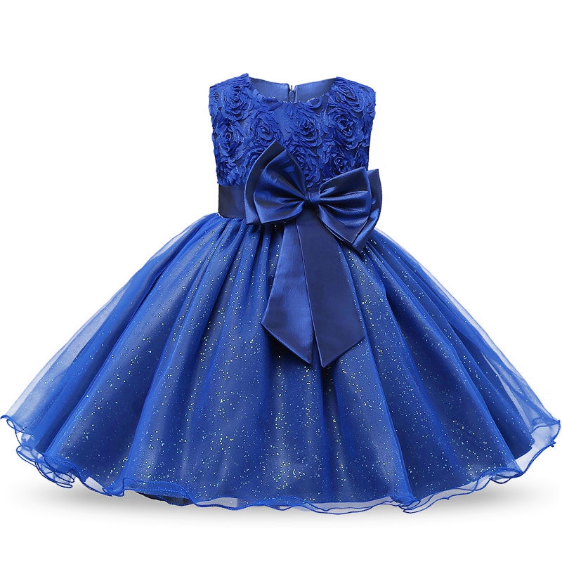 Girls Princess Elegant Ball Gown Wedding Party Bowknot Kids Girls Events Dress