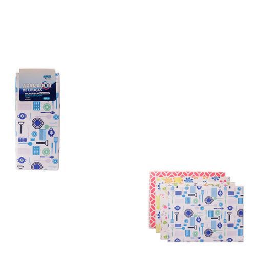 Aparador Louça Microfibra Absorvente Secagem Rápida Design Estampado Colorido Sortido Durável