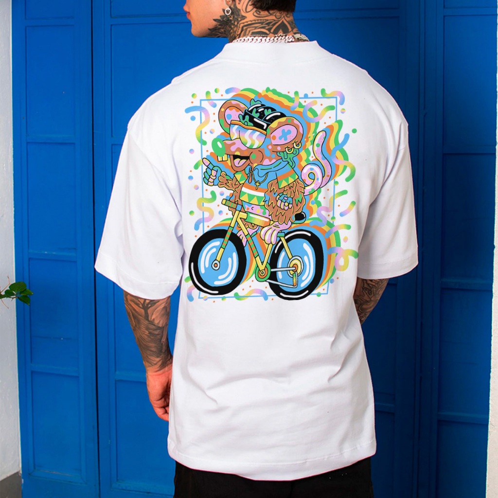 Camiseta Oversized Camisa StreetWear HIGH Biker Rat Grunge Envio Imediato Premium OVER-325